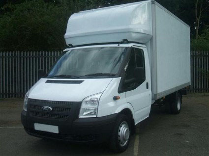 Large white Luton moving van